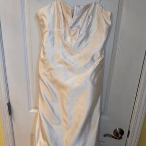 Nicole Miller Shantung 100% Silk white mermaid wedding dress, size 14, NWT